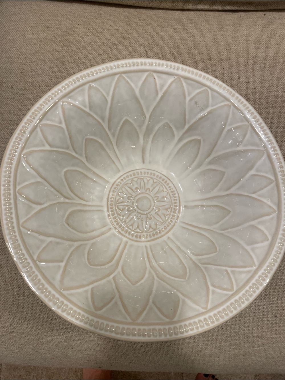 Pottery Barn Sausalito White Ceramic Large Serving Bowl
